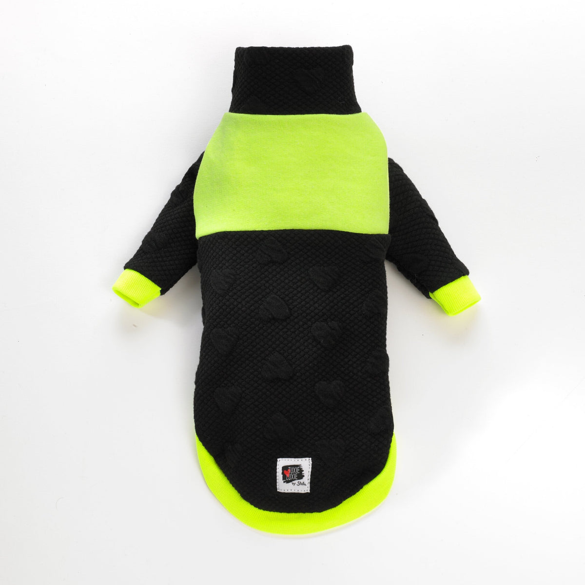 Paw-licious Pupper | Black & Neon Doggie Mock Neck Top – TUXIE LUXIE